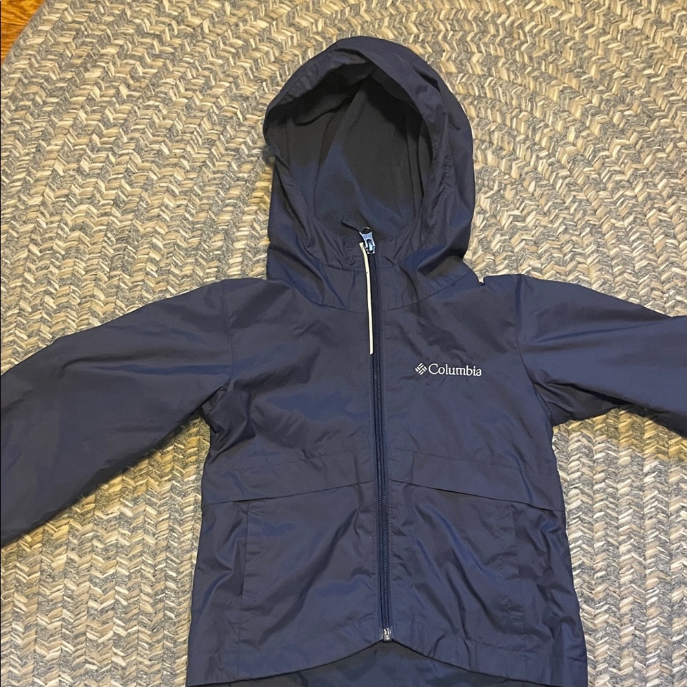 Kids Columbia navy raincoat- size Youth XXS (size 3/4)